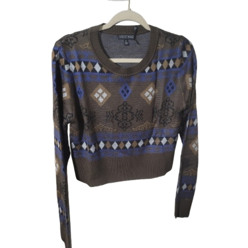 AUTUMN EDGE KNIT SWEATER  Cardigan Geometric Patterns Grannycore Preppy Academia